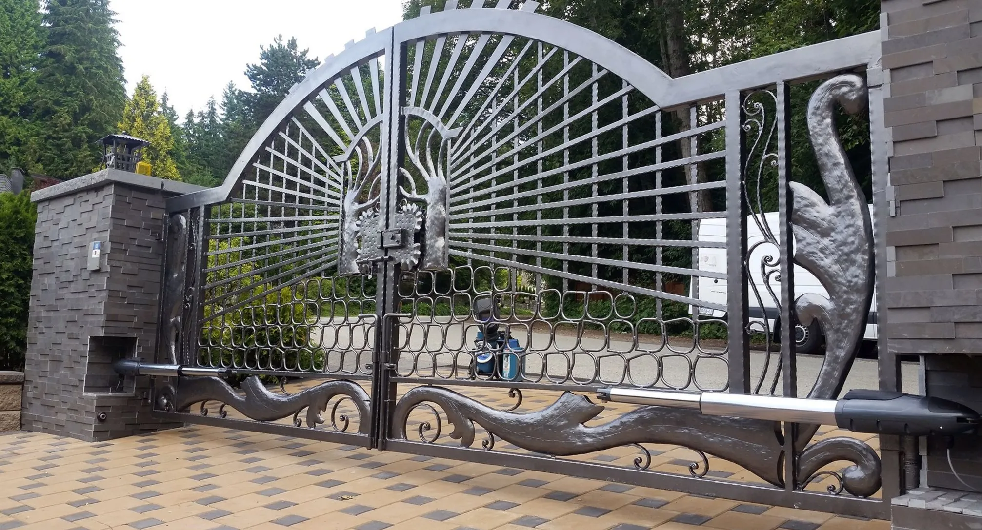 Residential swing gate installation in Bellevue, WA